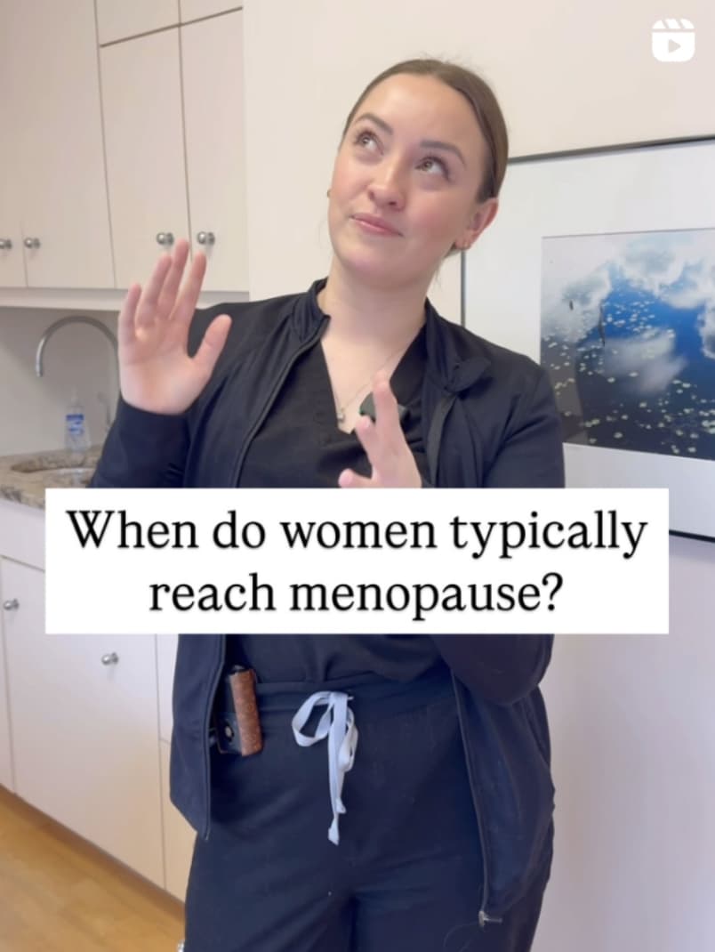 When do women typically reach menopause Instagram Post