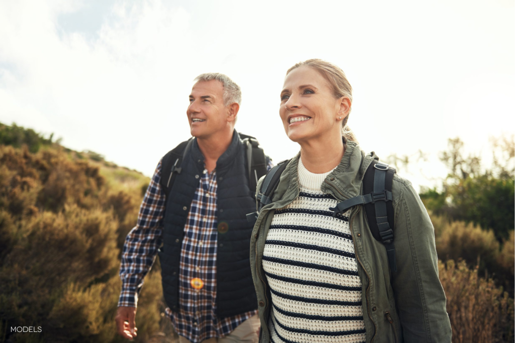 mature couple hiking