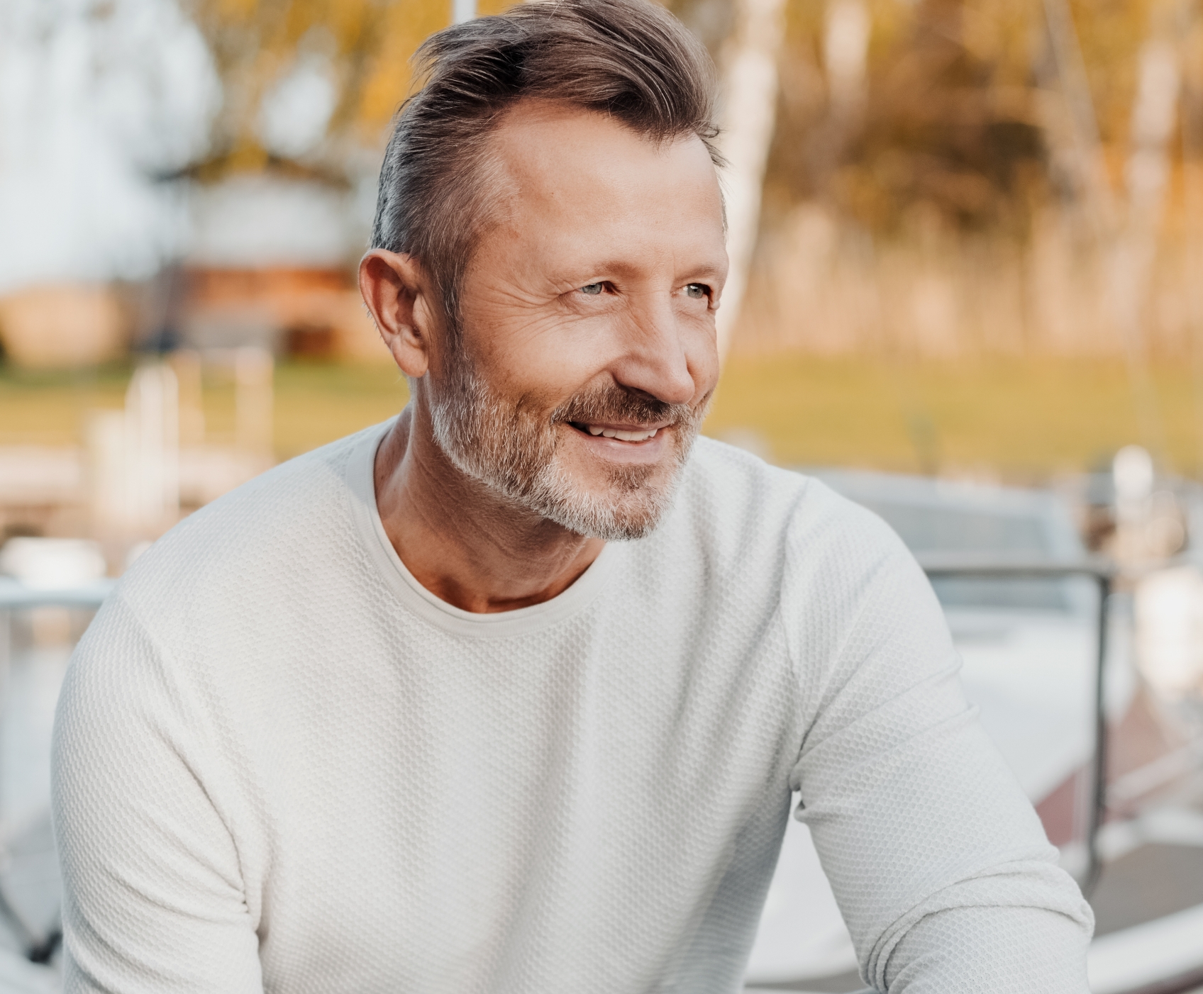 Man sitting and smiling