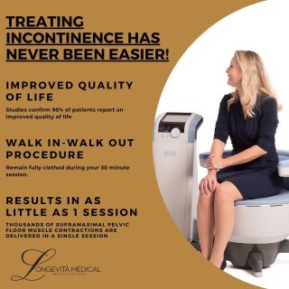 As a center focused on improving patient's overall quality of life, we are proud to offer a new treatment for those struggling with urinary incontinence! 

Emsella delivers thousands of supramaximal pelvic floor muscle contractions in a single session. These contractions re-educate and strengthen the muscles of incontinent patients.

Strong pelvic floor muscles gives you control over your bladder and bowel. Weakened pelvic floor muscles mean your internal organs are not fully supported and you may have difficulty controlling the release of urine.

We are offering special introductory pricing through the end of the year! Call now to claim this limited time offer!
 
#emsella #emsellachair #emsellatreatment #btlemsella #incontinence #urinaryincontinence #kegel #kegelexercises